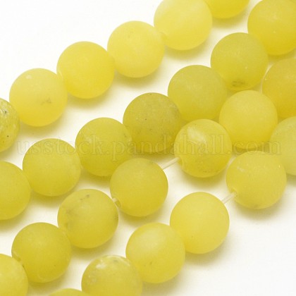 Natural Lemon Jade Round Beads Strands US-G-D677-8mm-1