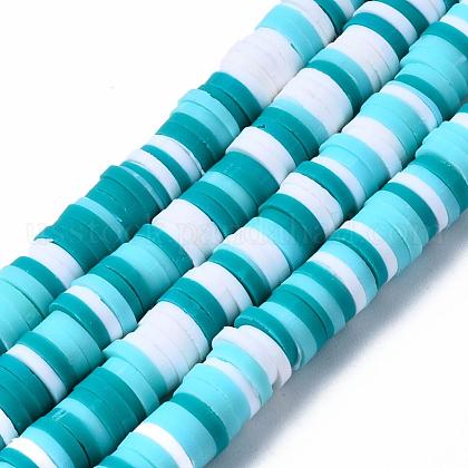 Handmade Polymer Clay Beads Strands US-CLAY-R089-6mm-085-1