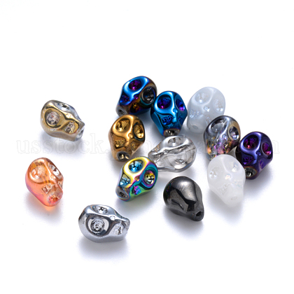 Electroplate Glass Beads US-EGLA-Q121-01-1