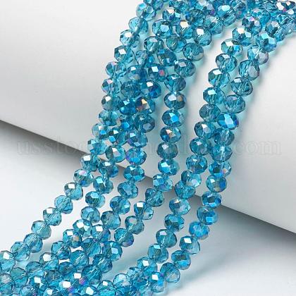 Electroplate Glass Beads Strands US-EGLA-A034-T10mm-I04-1