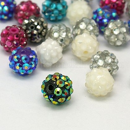 Chunky Resin Rhinestone Beads US-RESI-M019-M-1