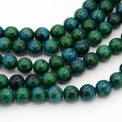 Dyed & Natural Yellow Turquoise(Jasper) Beads Strands US-GSR10MMC094-1