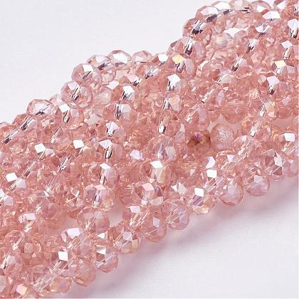 Electroplate Glass Beads Strands US-EGLA-D020-6x4mm-69-1