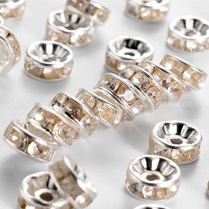 Iron Rhinestone Spacer Beads US-RB-A009-8MM-S-1