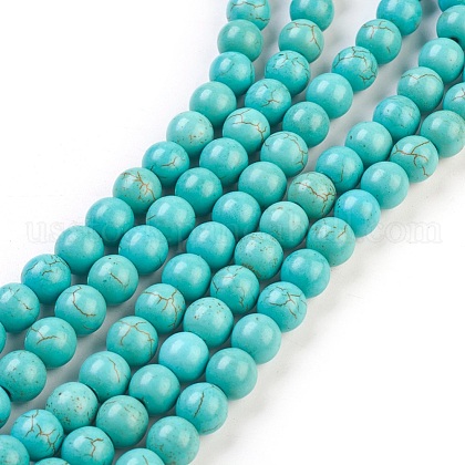 Synthetic Turquoise Beads Strands US-TURQ-G106-6mm-02D-1