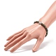 Gemstone Round & Alloy Sea Turtle Beaded Stretch Bracelet for Women US-BJEW-JB08579-4