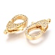 Brass Micro Pave Cubic Zirconia Lobster Claw Clasps US-ZIRC-O038-22G-2