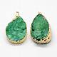 Electroplated Natural & Dyed Druzy Agate Pendants US-G-N0167-023B-04-2
