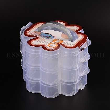 3 Layers Total of 14 Compartments Flower Shaped Plastic Bead Storage Containers US-CON-L001-06-1