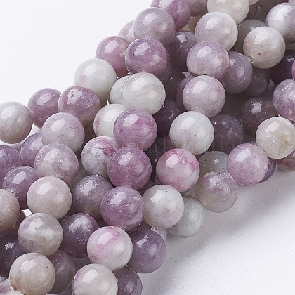 Natural Lilac Jade Beads Strands US-GSR10mmC168-1