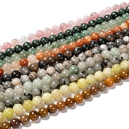 Natural Gemstone Beads Strands US-G-F591-03M-8mm