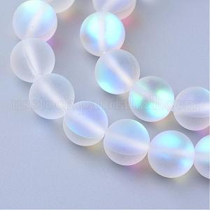 Synthetic Moonstone Beads Strands US-G-R375-6mm-A13