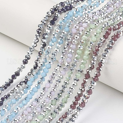 Electroplate Glass Beads Strands US-EGLA-A034-J6mm-M-1