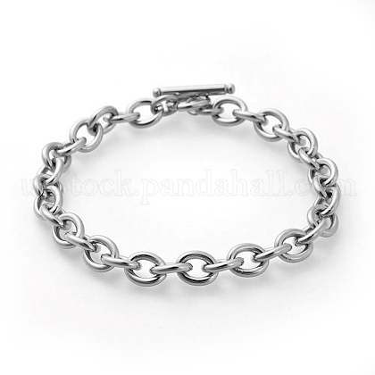 304 Stainless Steel Cable Chain Bracelets US-BJEW-G618-04P-1