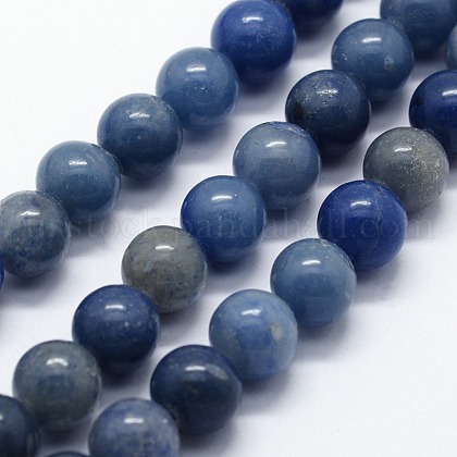 Natural Blue Aventurine Beads Strands US-G-I199-24-10mm-1