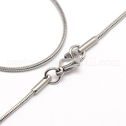 Trendy Men's 304 Stainless Steel Snake Chain Necklaces US-NJEW-M065-B-01-1
