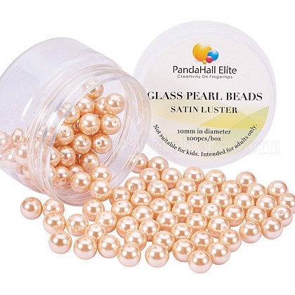 Pearlized Glass Pearl Round Beads US-HY-PH0001-10mm-047-1