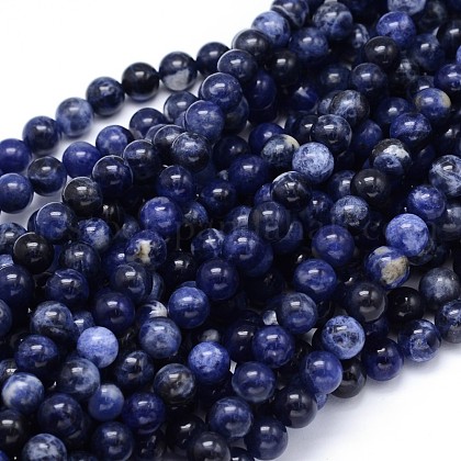 Round Natural Sodalite Beads Strands US-G-F222-39-6mm-1