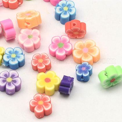 Handmade Polymer Clay Flower Plum Blossom Beads US-X-CLAY-Q213-8mm-M-1