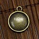 12mm Domed Transparent Glass Cabochons and Antique Bronze Tibetan Style Pendant Cabochon Settings US-DIY-X0158-AB-FF-2