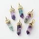 Natural Fluorite Pointed Pendants US-G-G902-A07-2