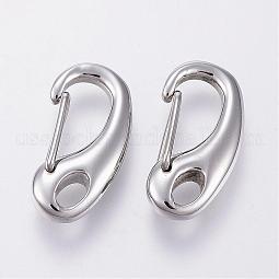 304 Stainless Steel Push Gate Snap Keychain Clasp Findings US-STAS-G039-04P