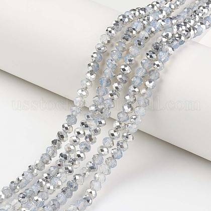 Electroplate Glass Beads Strands US-EGLA-A034-J8mm-M05-1