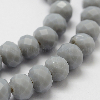 Opaque Solid Color Crystal Glass Rondelle Beads Strands US-EGLA-F046A-21-1