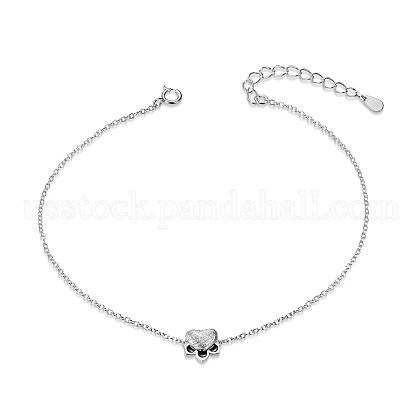 SHEGRACE Cute Design Rhodium Plated 925 Sterling Silver Anklet US-JA34A-1