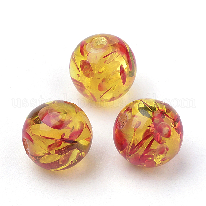 Resin Imitation Amber Beads US-X-RB660Y-8mm-2-1