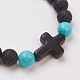 Synthetic Turquoise(Dyed) Beads Stretch Bracelets US-BJEW-JB03710-01-2