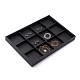 Stackable Wood Display Trays Covered By Black Leatherette US-PCT106-2