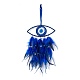 Handmade Evil Eye Woven Net/Web with Feather Wall Hanging Decoration US-HJEW-K035-05-2