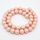 Round Shell Pearl Frosted Beads Strands US-BSHE-I002-8mm-24-2