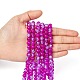 Spray Painted Crackle Glass Beads Strands US-CCG-Q002-8mm-09-4
