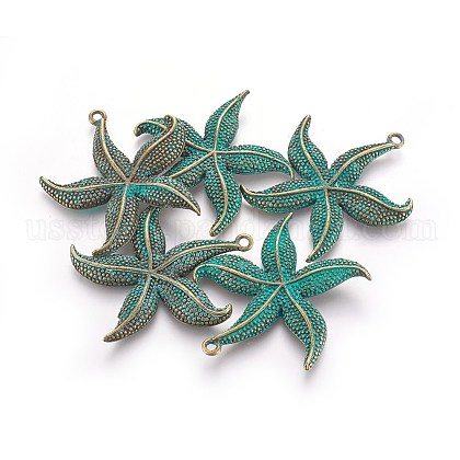 Starfish/Sea Stars Alloy Pendants US-PALLOY-O068-35-NF-1