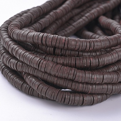 Flat Round Handmade Polymer Clay Beads&nbsp;US-CLAY-R067-6.0mm-38-4