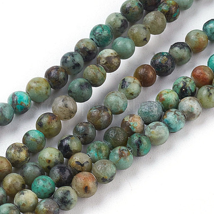 Natural African Turquoise(Jasper) Beads Strands US-TURQ-G037-4mm-1