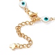 Evil Eye 304 Stainless Steel Enamel Link Chains Bracelets & Necklaces Jewelry Sets US-SJEW-JS01152-7