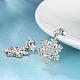 Adorable Design Snowflake Tin Alloy Czech Rhinestone Dangle Earrings US-EJEW-BB03983-01P-3