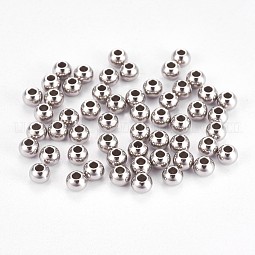 304 Stainless Steel Smooth Round Spacer Beads US-STAS-M006-01C