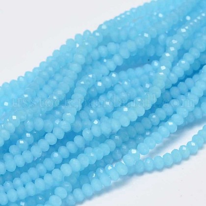 Faceted Rondelle Glass Beads Strands US-GLAA-I033-3mm-06-1