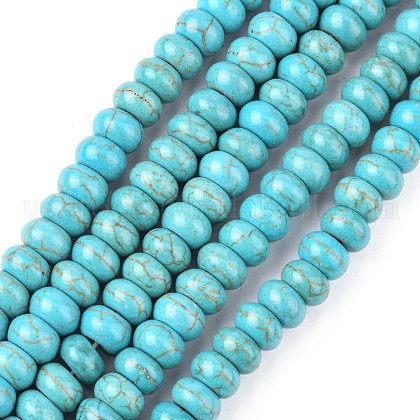 Synthetic Turquoise Beads Strands US-TURQ-G109-8x5mm-06-1