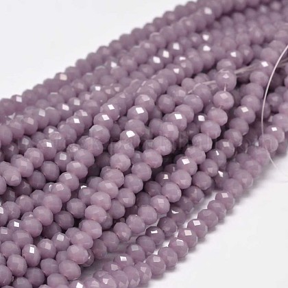 Faceted Rondelle Glass Beads Strands US-GLAA-I033-6mm-24-1