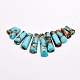 Assembled Bronzite and Synthetic Turquoise Beads Strands US-G-P298-F01-1