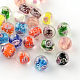 Handmade Luminous Inner Flower Lampwork Beads US-LAMP-R129-10mm-M-1