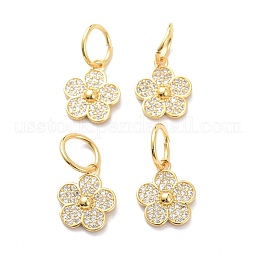 Brass Micro Pave Clear Cubic Zirconia Charms US-ZIRC-L091-075G