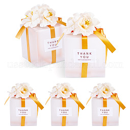 Clear PVC Candy Gift Packaging Boxes with Ribbon & Artificial Flower US-CON-TAC0001-20D