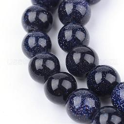 Synthetic Blue Goldstone Beads Strands US-G-Q462-6mm-28