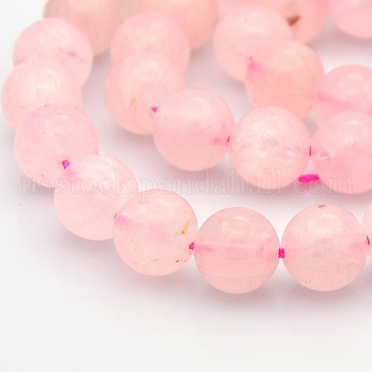 Round Natural Rose Quartz Beads Strands US-G-N0120-07-10mm-1